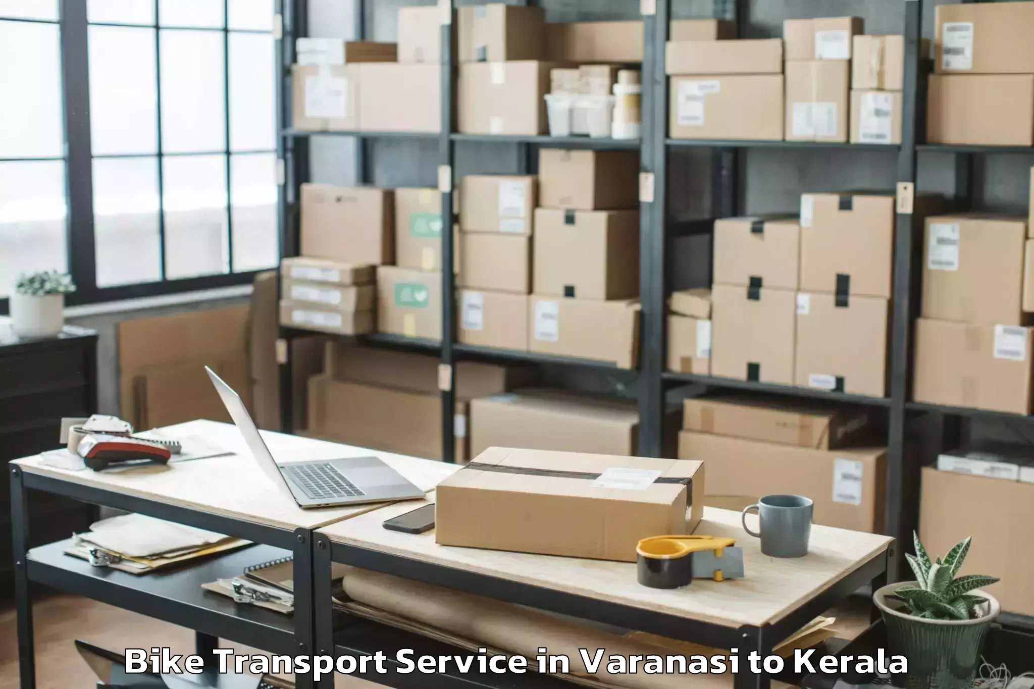 Book Varanasi to Selex Mall Thrissur Bike Transport Online